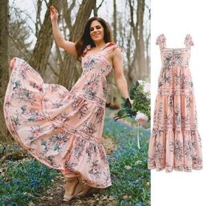 Floral Pink Maxi Dress